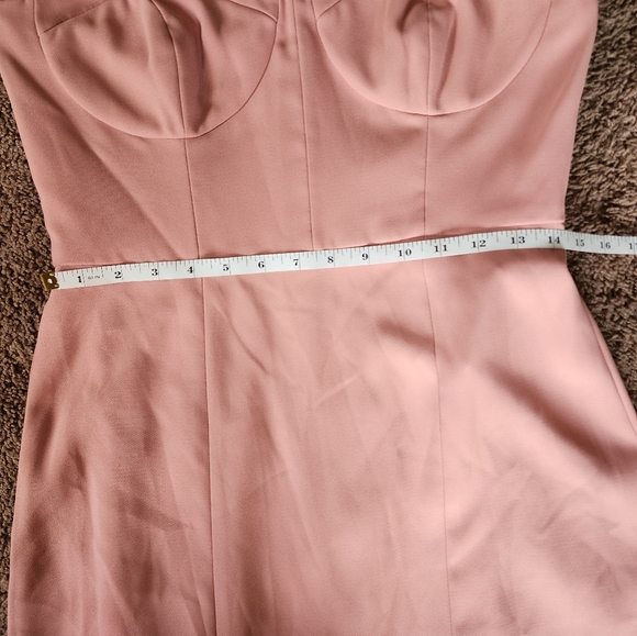 Dessy Collection Bustier Crepe Midi Dress  With Adjustable Bow Straps 30… - Picture 6 of 9